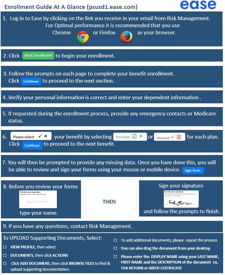 Ease guide to enroll